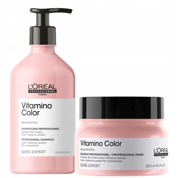 Loreal Vitamino Color sada pro barvené vlasy šampon 500 maska 250