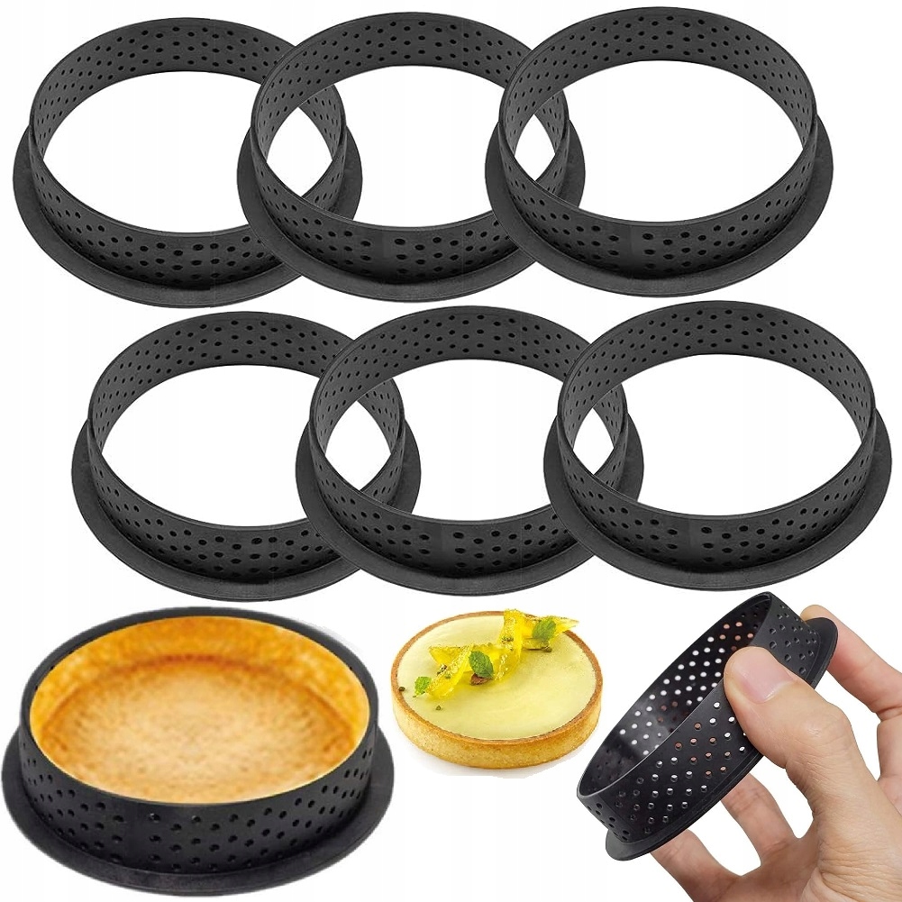 RANT PERFOROWANY DO TARTALETEK FORMA DO TARTY 8CM PIECZENIA FOREMKI 6 SZTUK