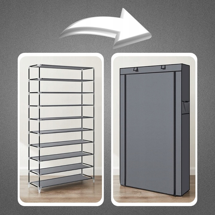 SZAFKA NA BUTY WYSOKA MATERIAŁOWA SZAFA REGAŁ SKŁADANY STOJAK NA BUTY Liczba drzwi 1