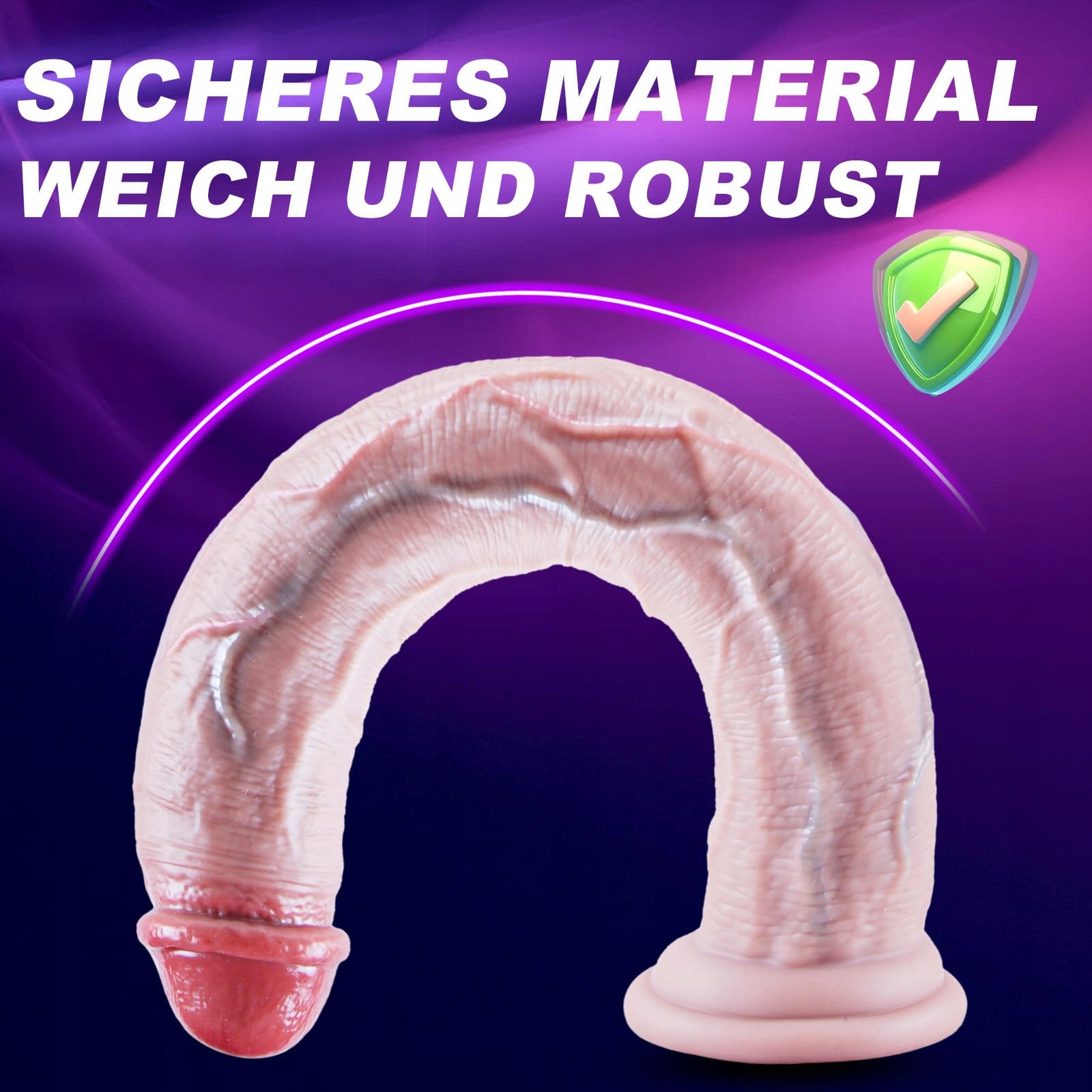 GIGANTISCHER Realistyczny Silikonowy Dildo 42cm Z Silną Przyssawką — miniatura 2