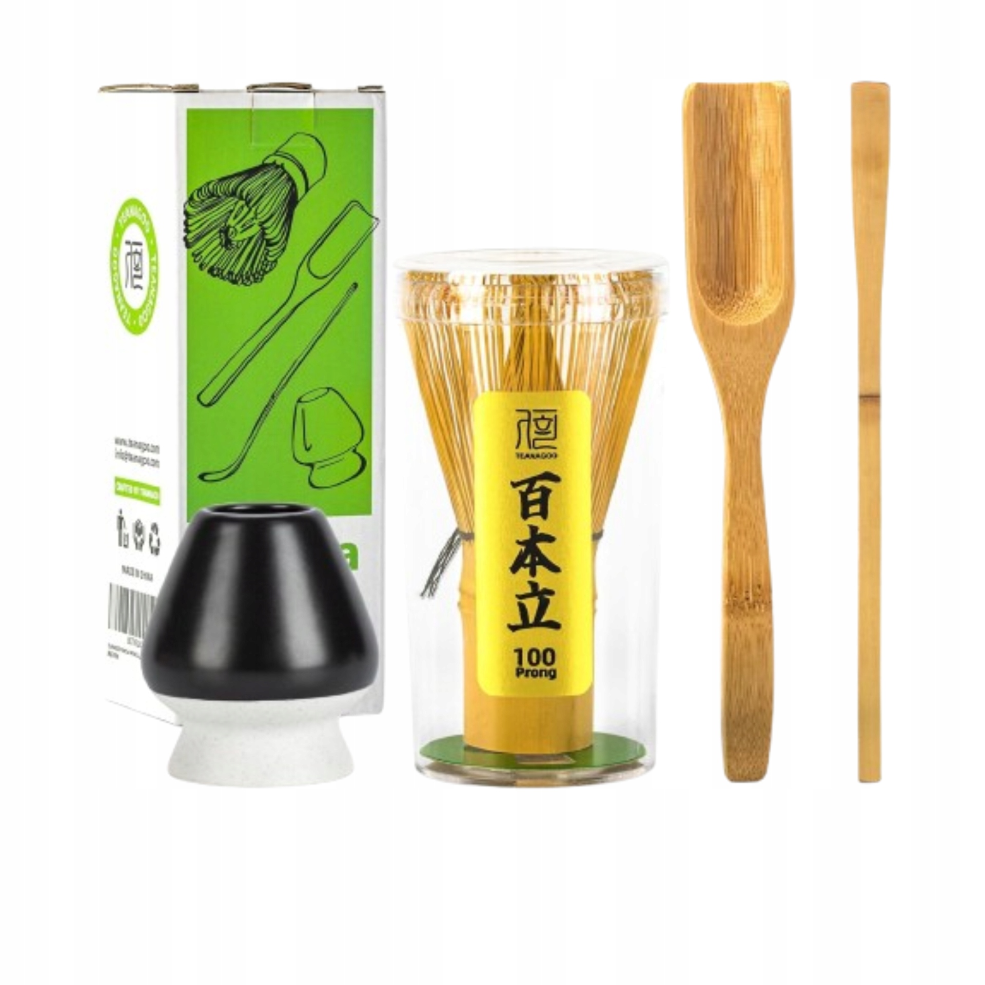 Sada na výrobu Matchy Šlehací metla Plec Lžička a porcelánová rukojeť