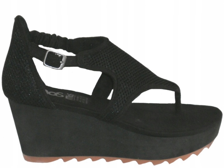 SANDAŁY KOTURN MOS ANNA WEDGE 121003 BLACK - 38