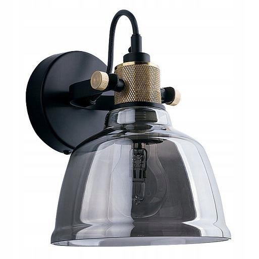 Nástenné svietidlo Amalfi Čierne dymové sklo 1xE27 Nástenná lampa do izby