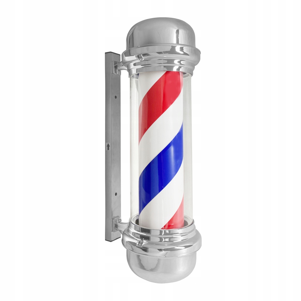 Barberský Sloupek Znak Reklama Barber Pole Lampa Led Stříbrná