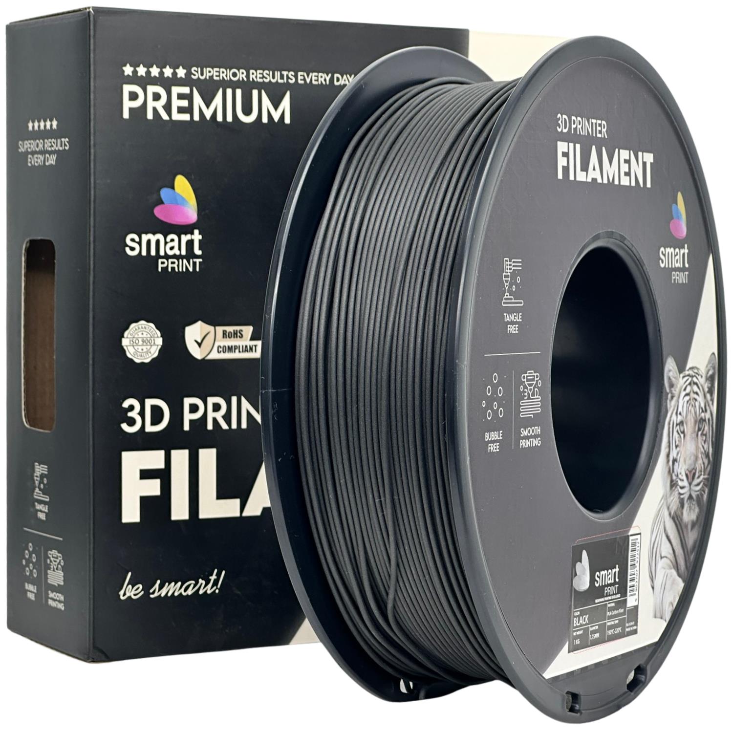 Filament Pla Carbon Black 1,75mm 1kg czarny z węglem Smart Print