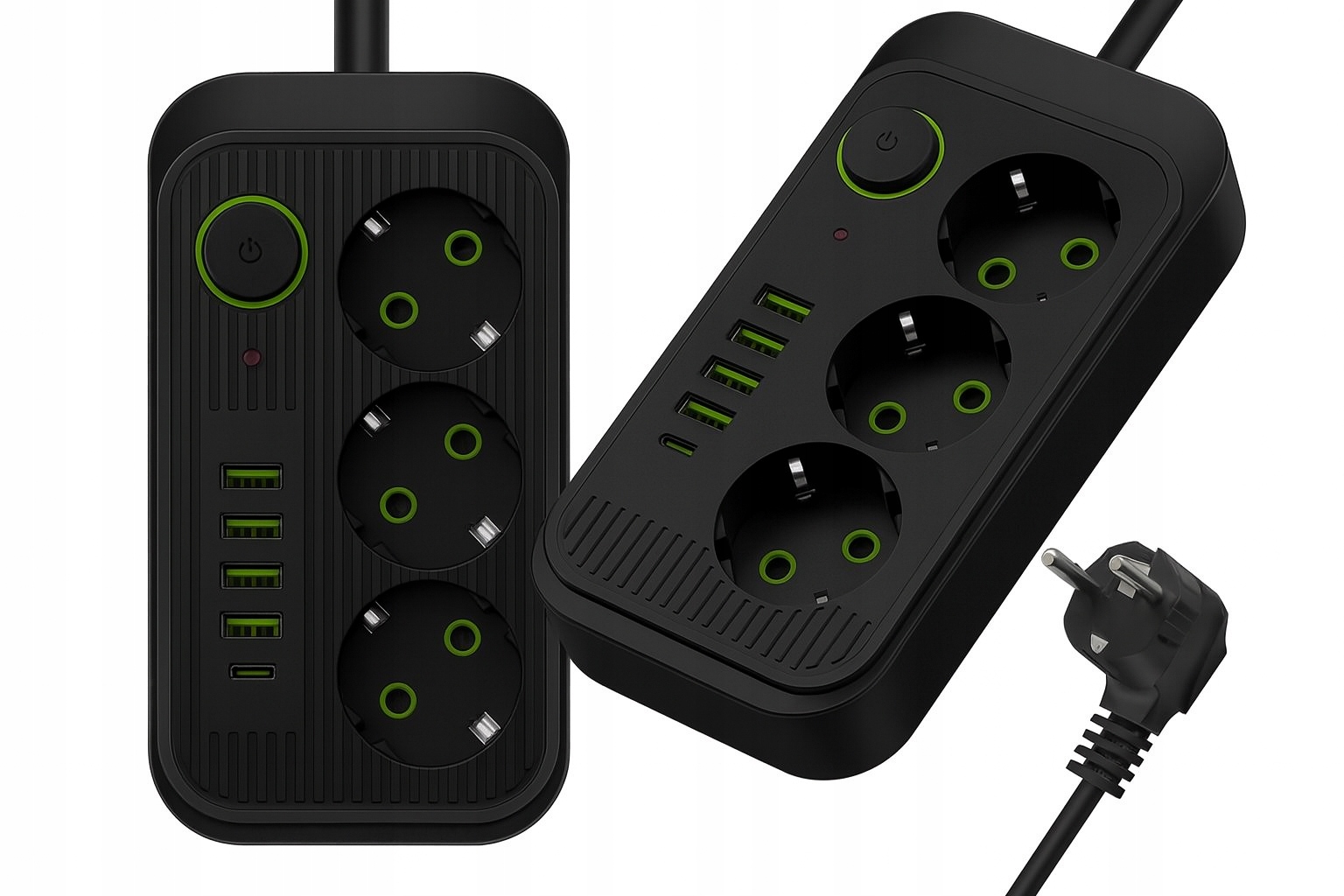 Przedłużacz Listwa zasilająca 3 gniazda 4x Usb A 1x Usb Typ C 2m wyłącznik