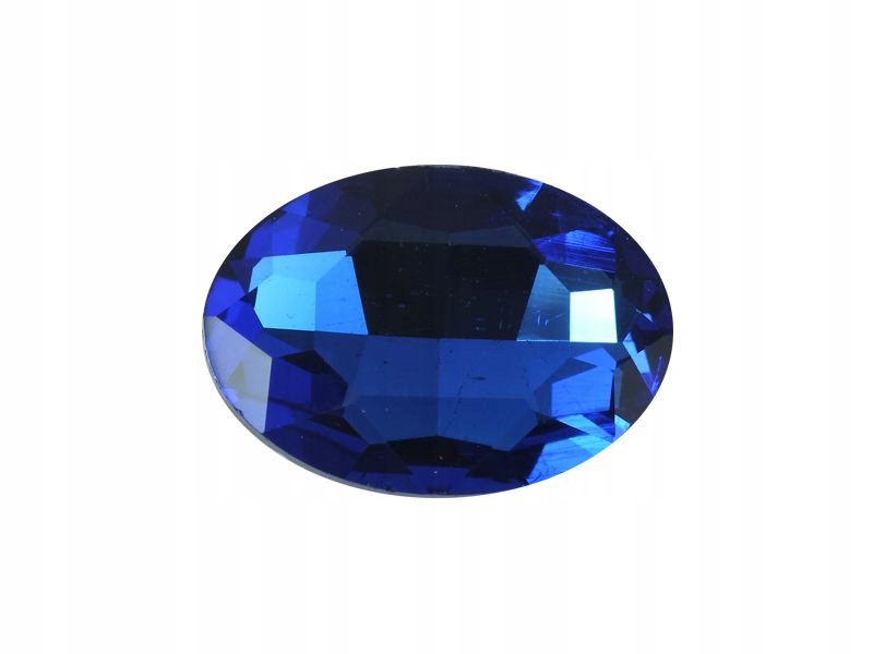 Szklany kamień fasetowany ow 25x18 Cobalt -2szt