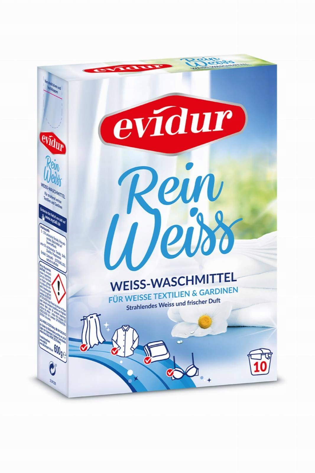 

Z Niemiec Evidur Reinweiss Proszek do Firan 600 g