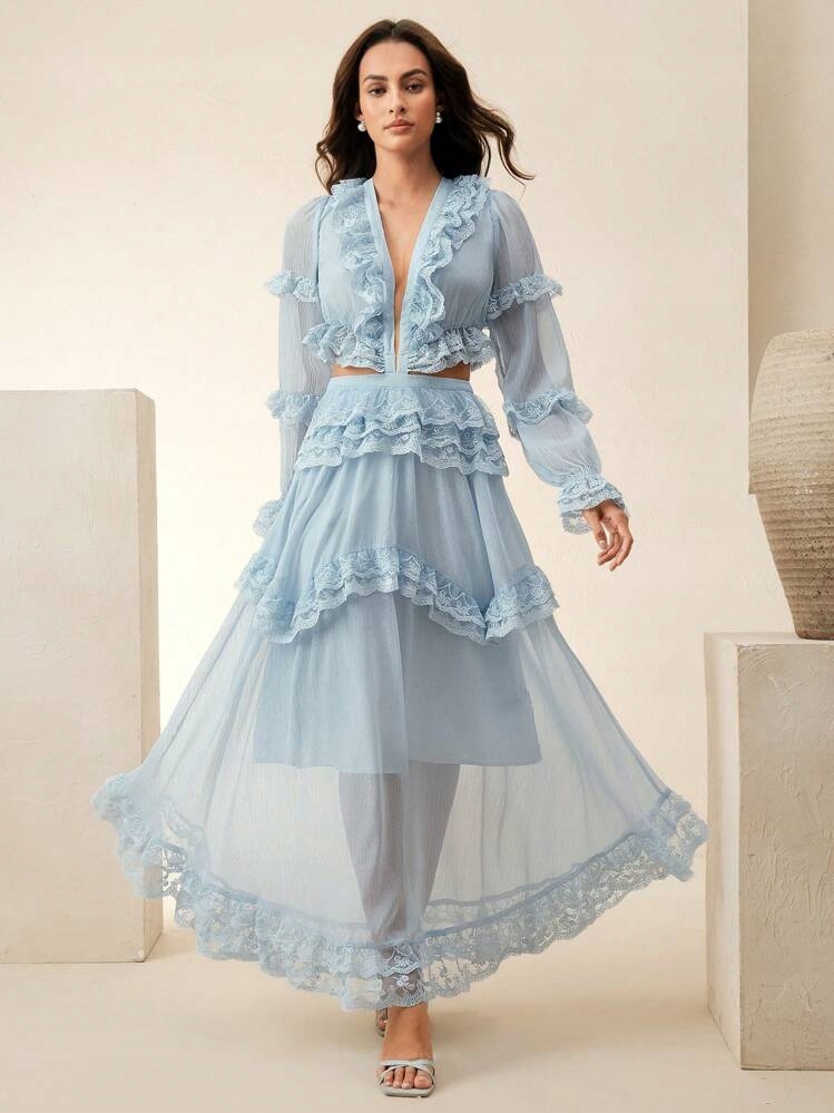 Anewsta Modrá Šaty Cut Out (s)