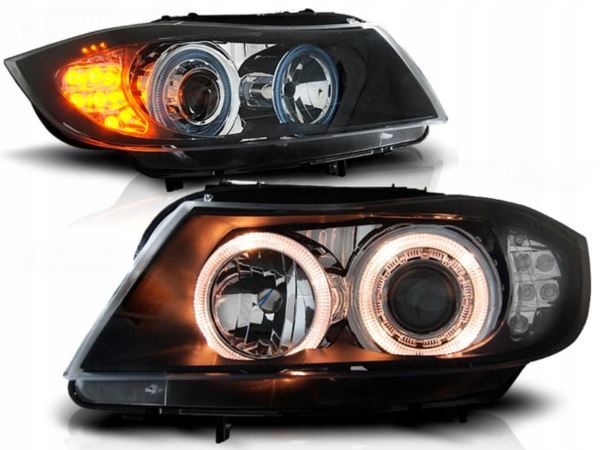 LAMPY ANGEL EYES BMW E90 E91 LED BLINKIER CZARNE