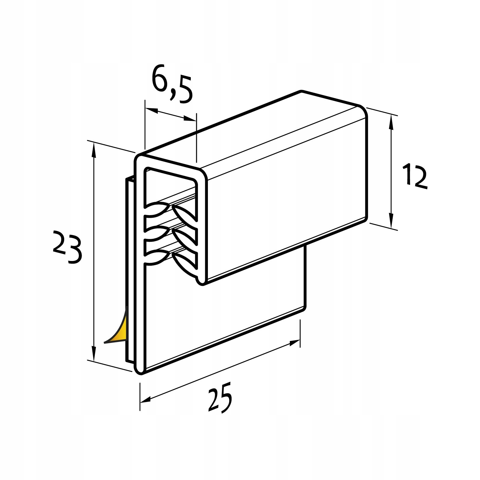 Gripp "U" przyklejany, wys 23 mm 1 szt Marka inny