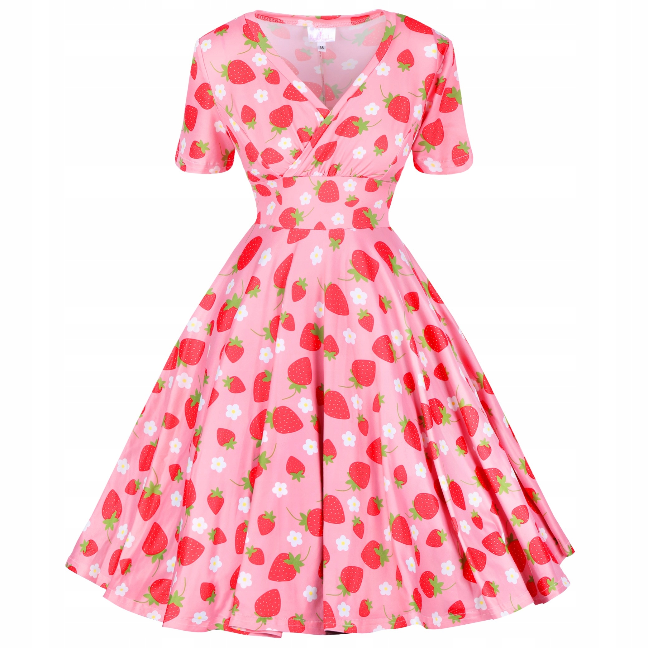 Šaty s rozevřeným pin upem v Jahody sedmikráskách cottagecore lolita midi