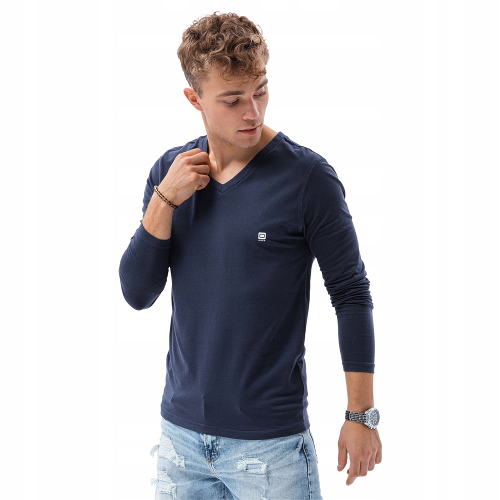 

Longsleeve V-neck basic męski L134 granatowy XL