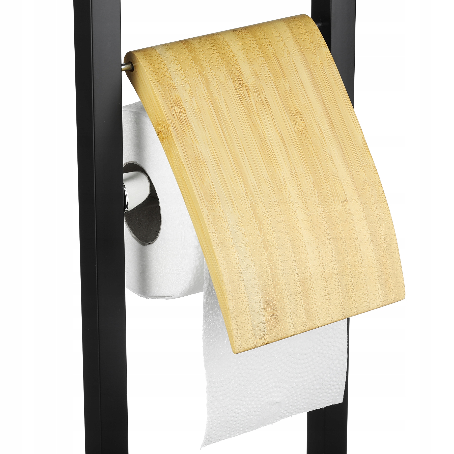 ZESTAW 2w1 STOJAK NA PAPIER TOALETOWY + SZCZOTKA DO WC CZARNY BAMBUS LOFT Marka Interlook