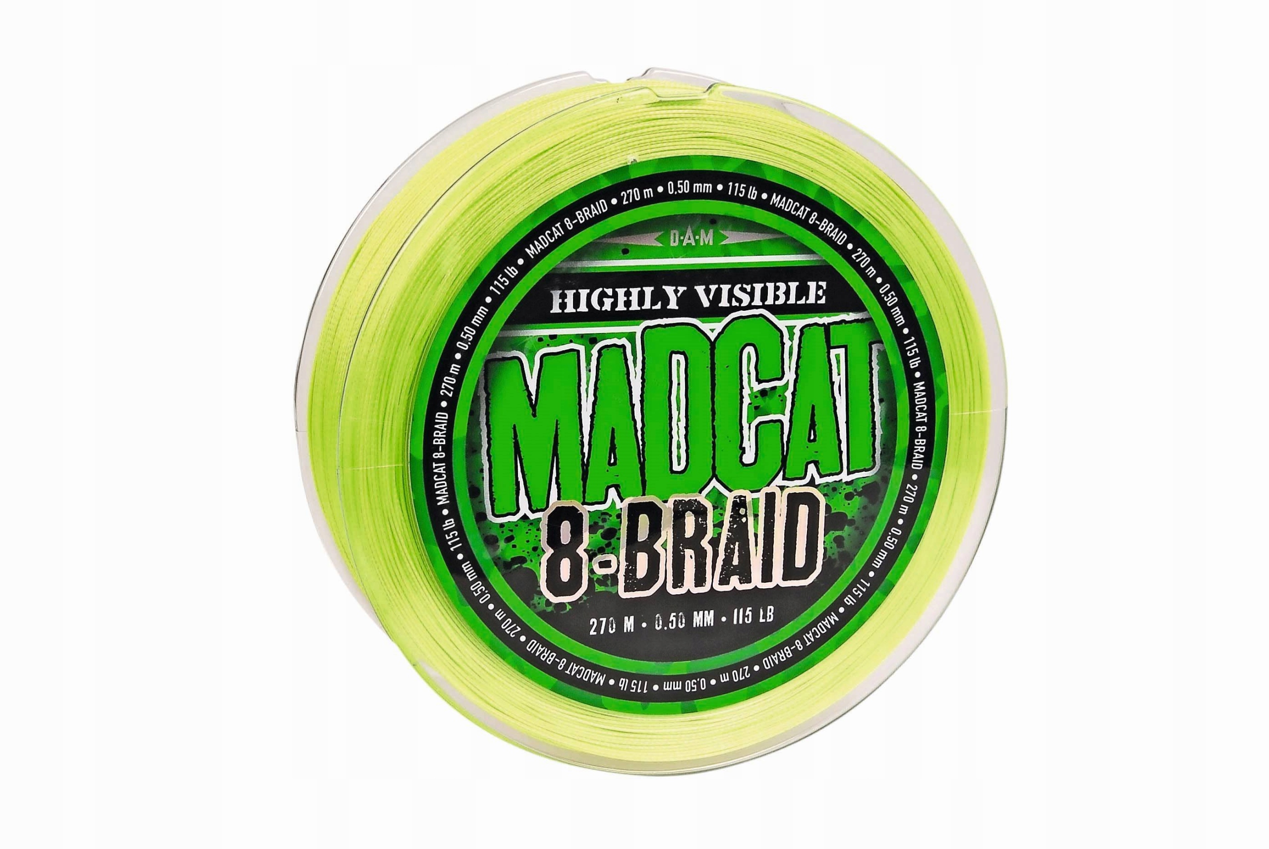 Plecionka Madcat 8-Braid 270M 0.40MM 40.8KG 90LBS Hi Vis Yellow