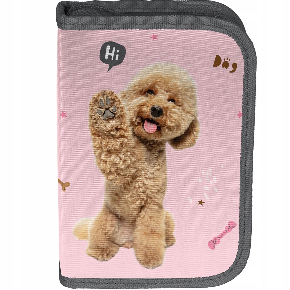 PIÓRNIK SZKOLNY ROZKŁADANY DWUKLAPKOWY DLA DZIEWCZYNKI PIES PIESEK Marka Paso