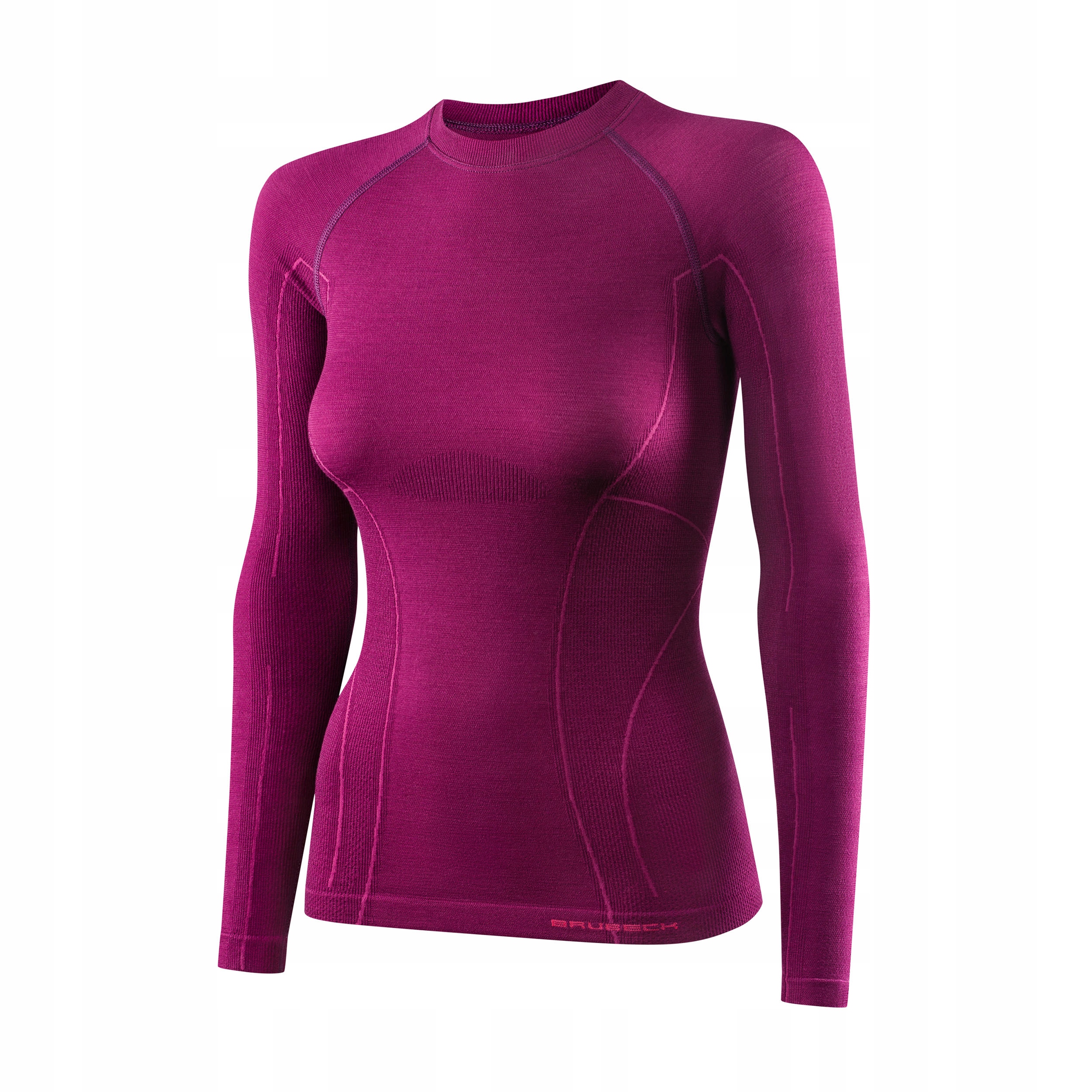 Koszulka Brubeck Active Wool z długim rękawem damska śliwkowa M