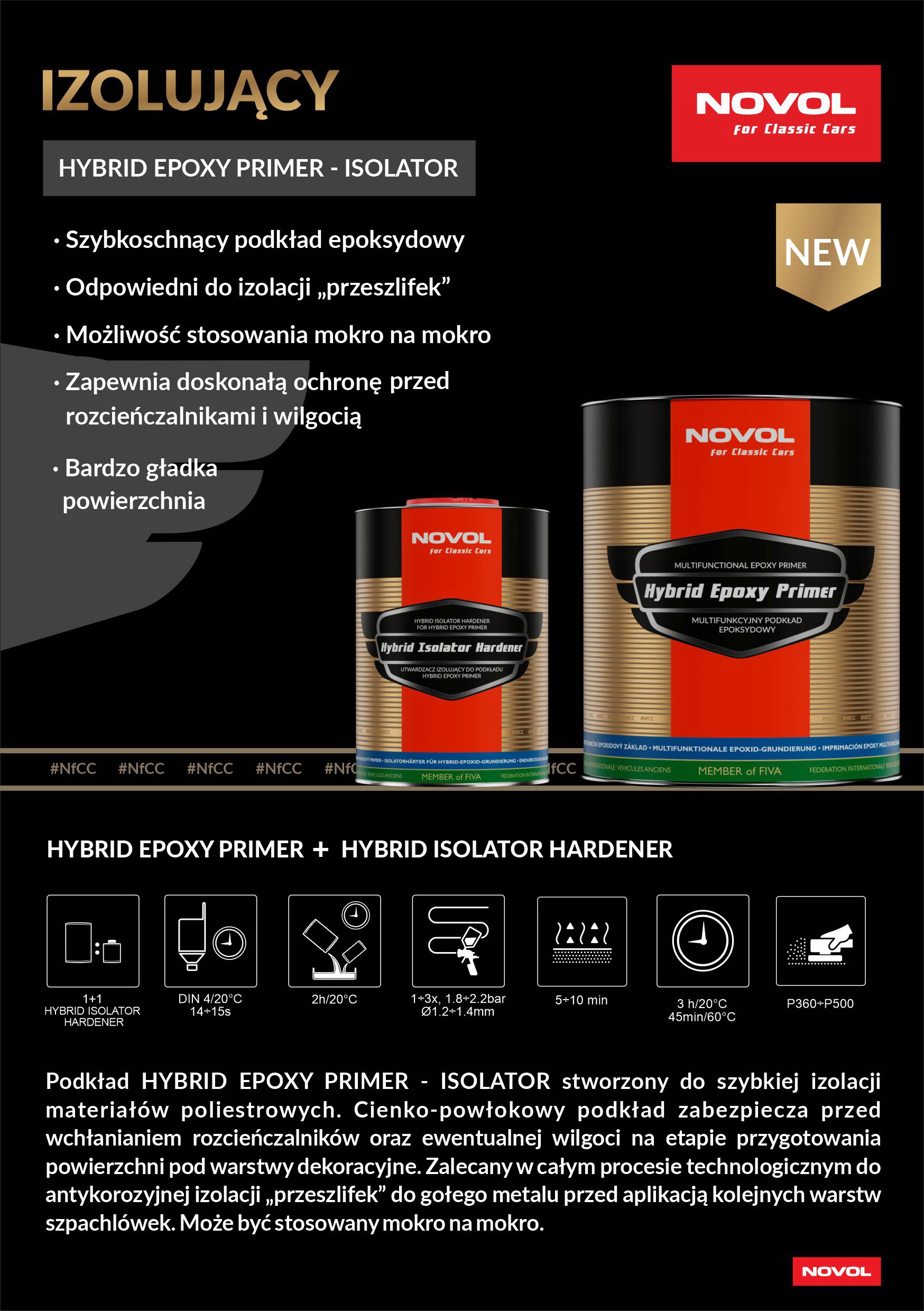 NOVOL HYBRID EPOXY PRIMER + ISOLATOR 5,6L kpl Producent Novol