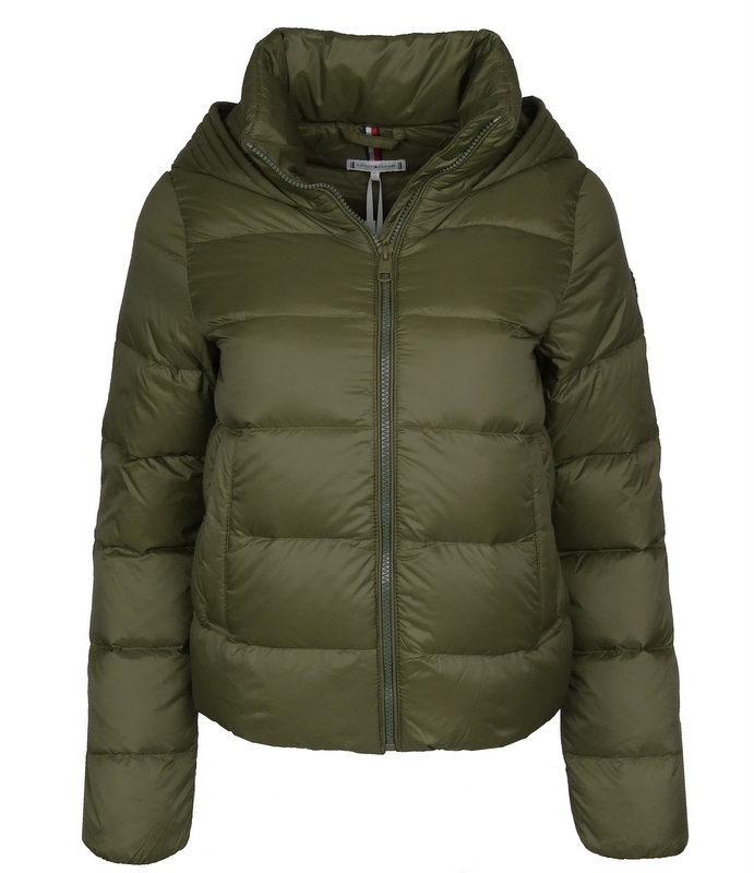 Tommy Hilfiger Dámská prošívaná péřová bunda khaki, M