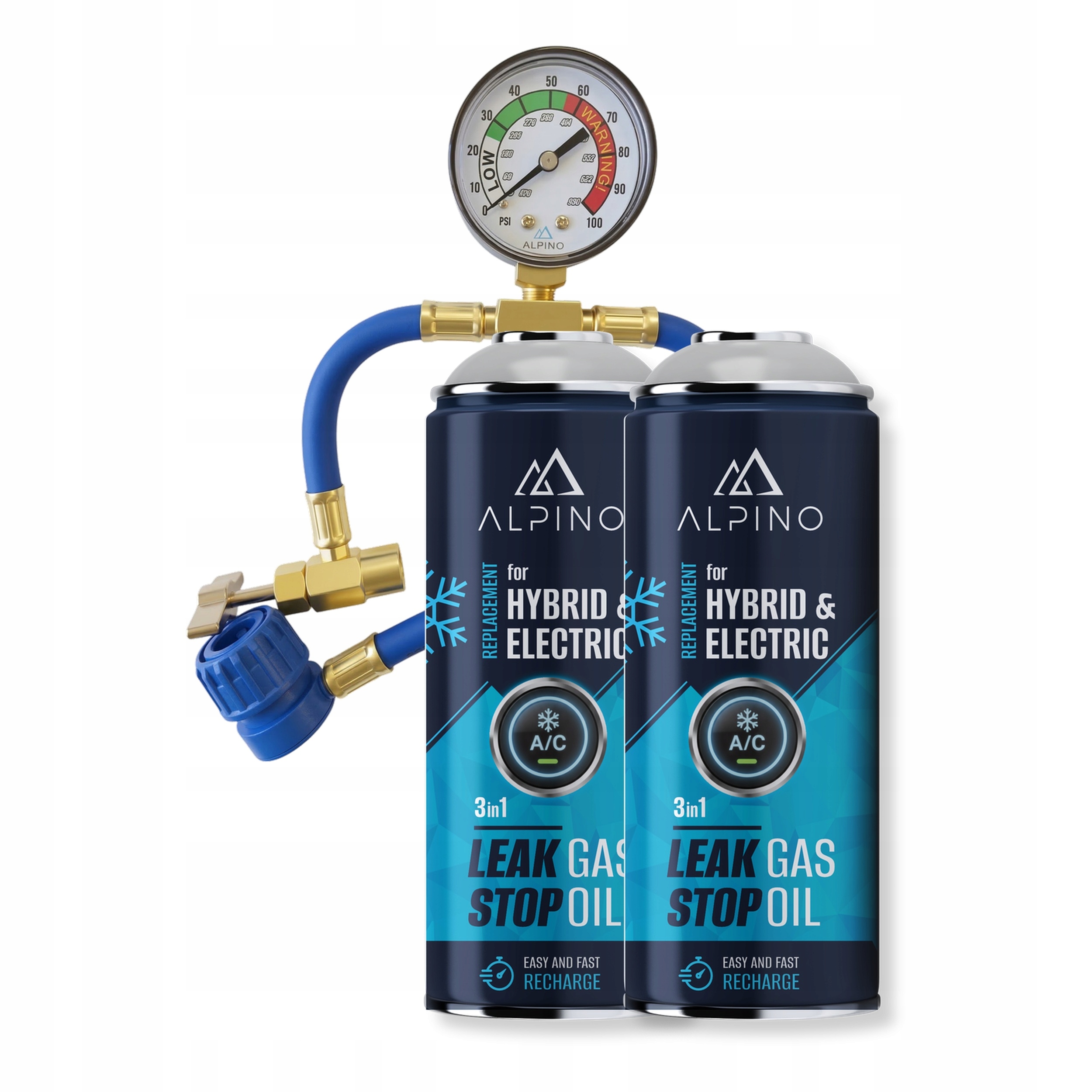 Sada plynů pro nabíjení klimatizace Alpino Hybrid/EV 2 ks, faktor 3v1