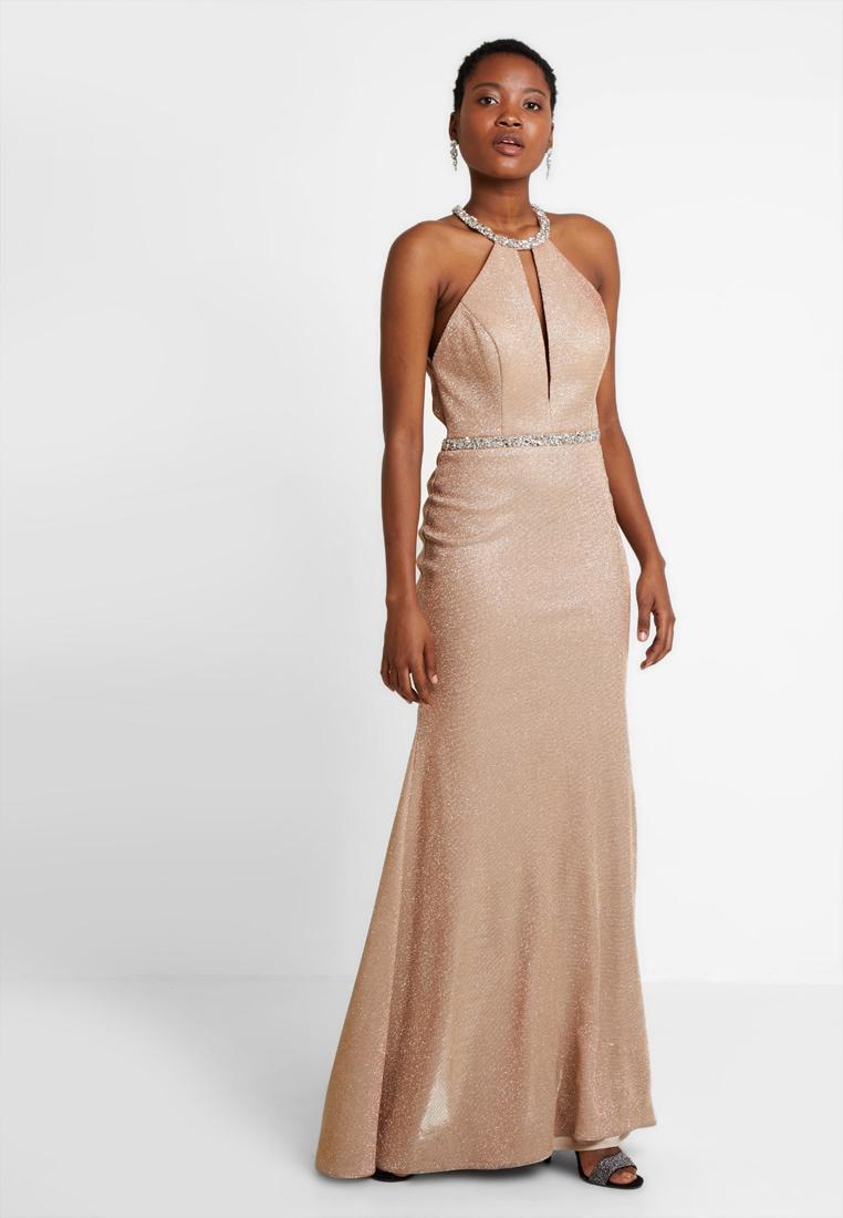 FC27211 Luxuar Fashion Brokátové Šaty Maxi Zdobení (7) S