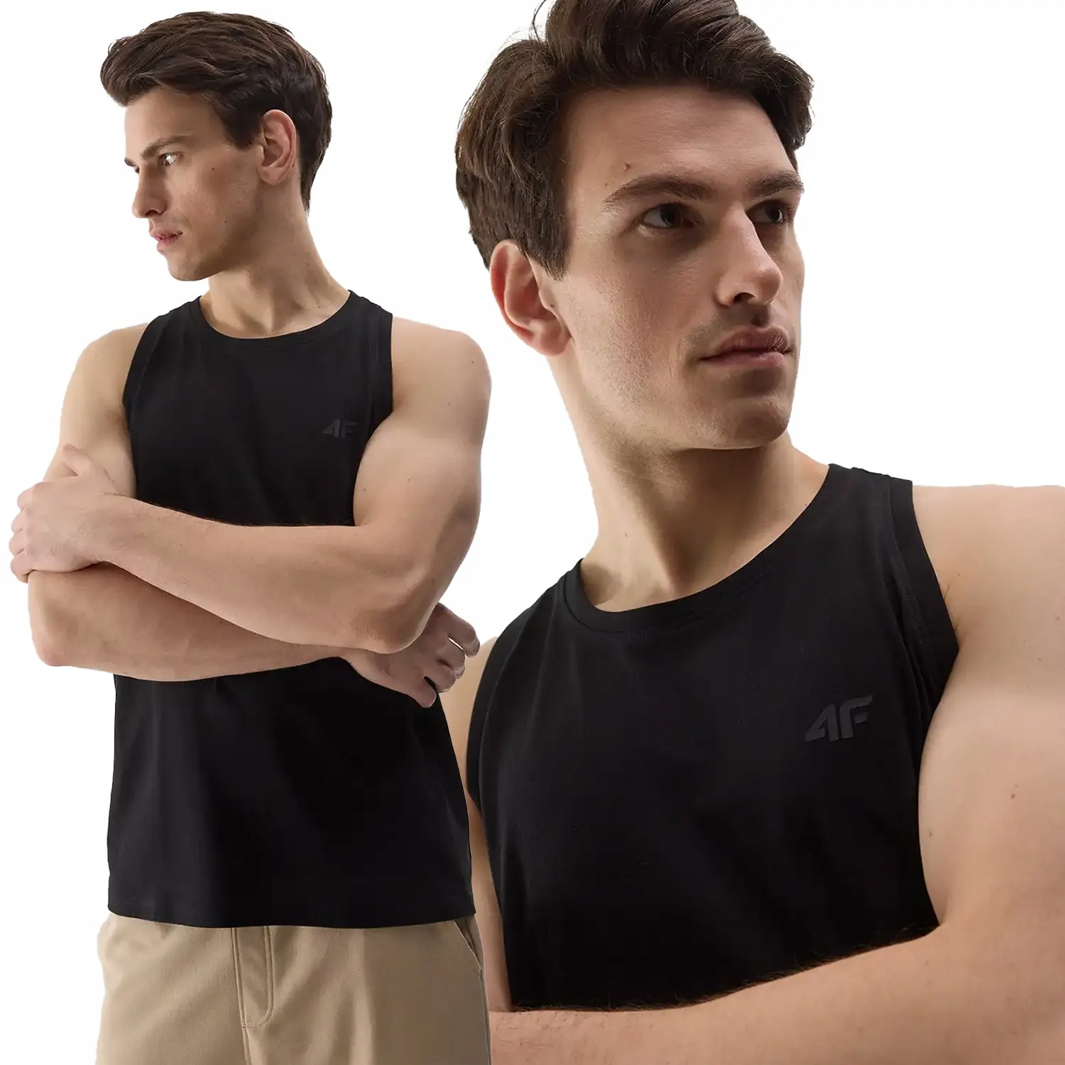 KOSZULKA MĘSKA 4F NA RAMIĄCZKACH BAWEŁNIANA TANK TOP NA LATO BASIC SS24M076 Marka 4F