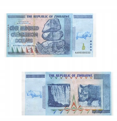 Banknot Zimbabwe 100 Kwintylionów Dolarów UV blikshoppl Kopia | Warszawa | Kup teraz na Allegro Lokalnie