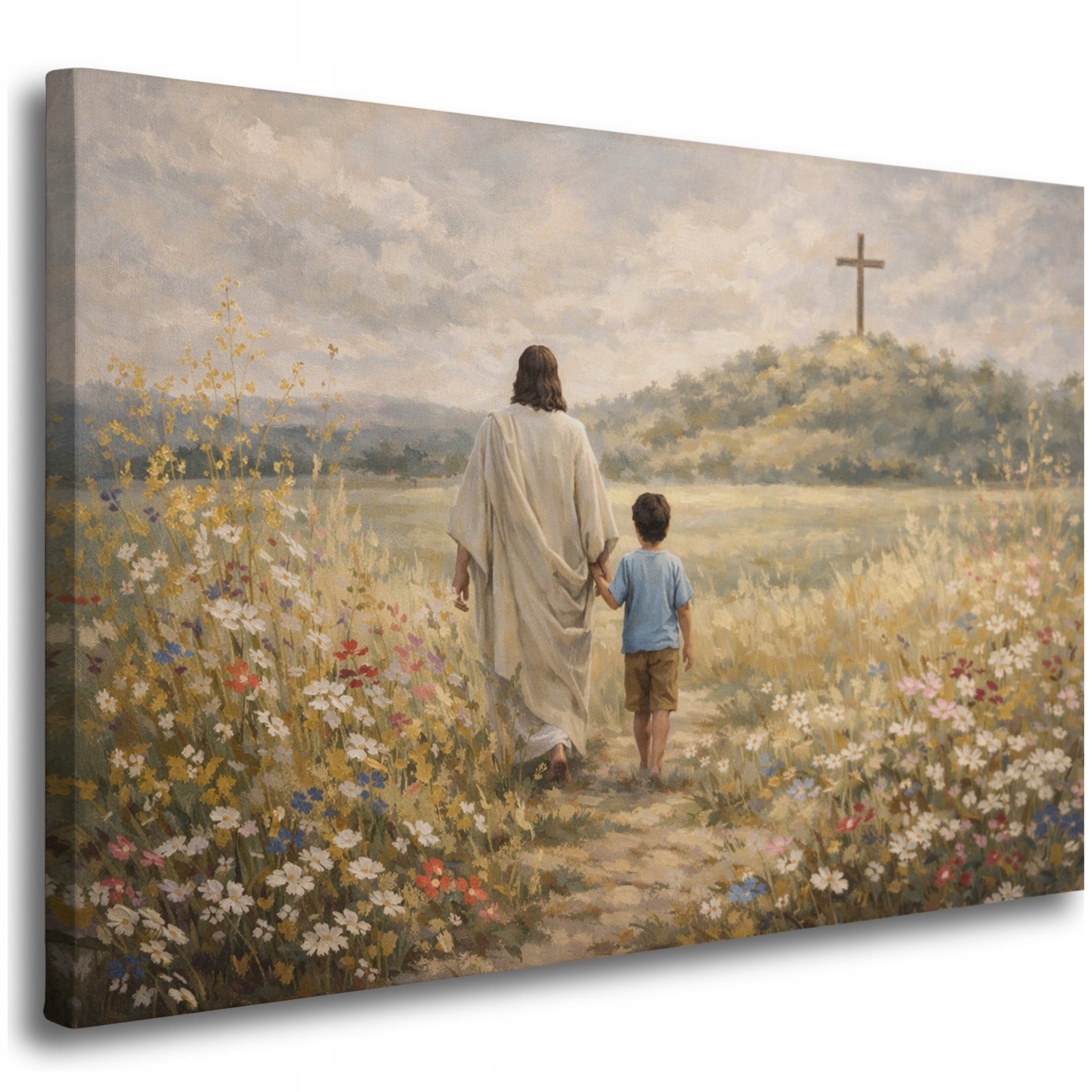 Obraz do Salonu Jezus Obrazy na Płótnie 60x40 na Komunię Chrzest