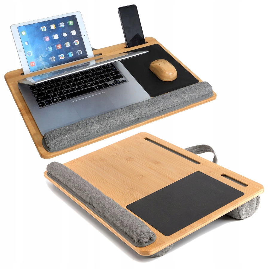 DREWNIANA BAMBUSOWA PODSTAWKA PODKŁADKA DO LAPTOPA KOMPUTERA STOLIK ŁÓŻKA Stan opakowania oryginalne