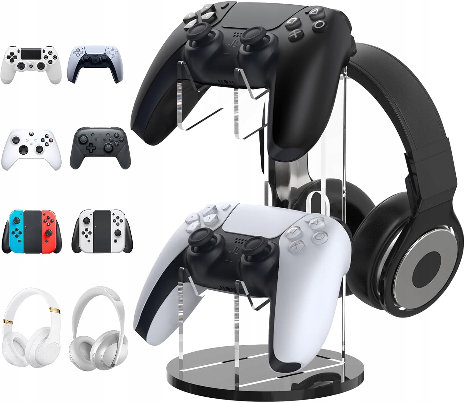 UCHWYT NA KONTROLERY I SŁUCHAWKI GAMINGOWE PS5 PS4 XBOX SWITCH STOJAK WIEŻA