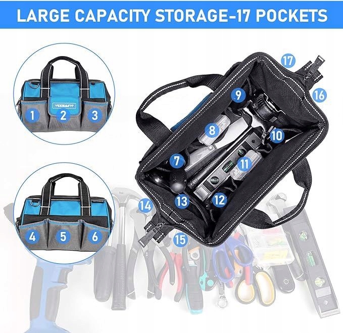 Torba narzędziowa YEESAINT z szerokimi otworami, m Rodzaj torba zamknięta