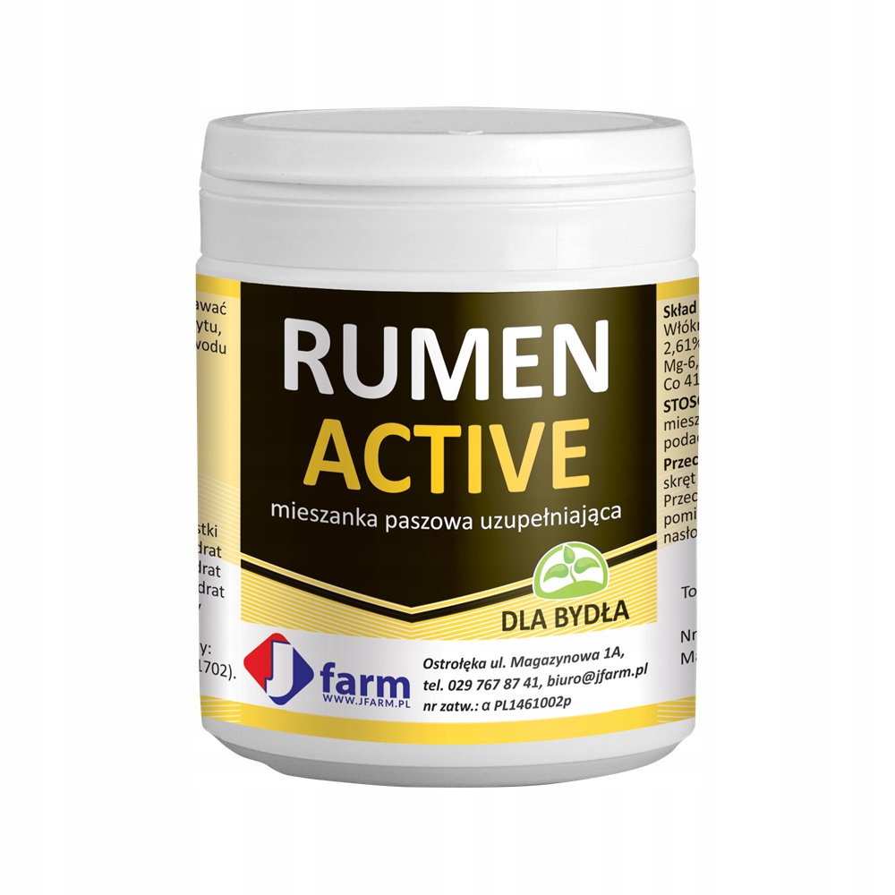 

Rumen Active 100 g Brak apetytu, zaparcia u bydła