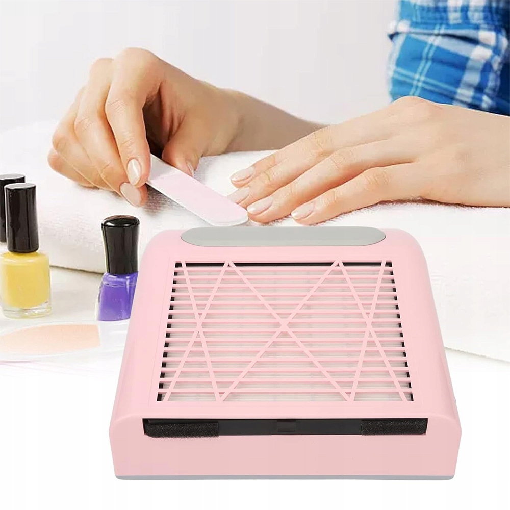 Odsávačka Prachu Pro Frézku Na Nehty 80W Růžový Kazetový Hepa Filtr