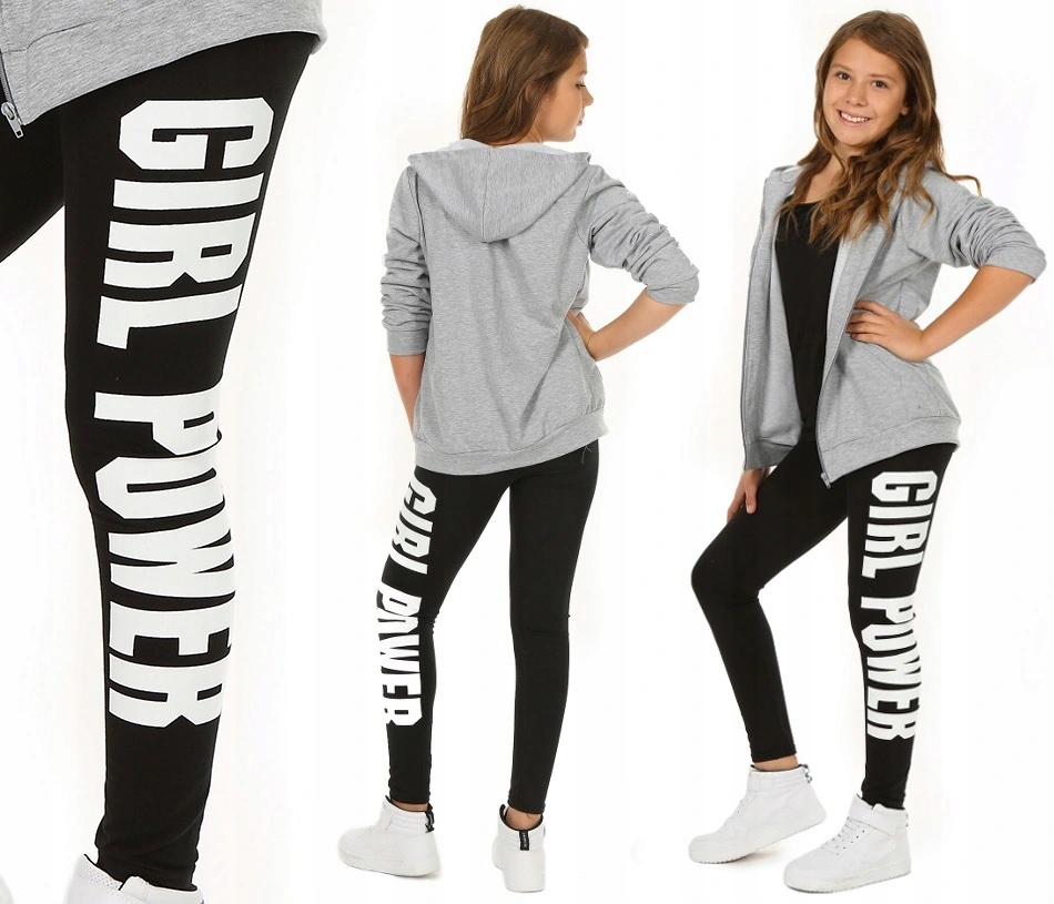 

Leginsy, getry z nadrukiem Girl Power - 128 Kropek