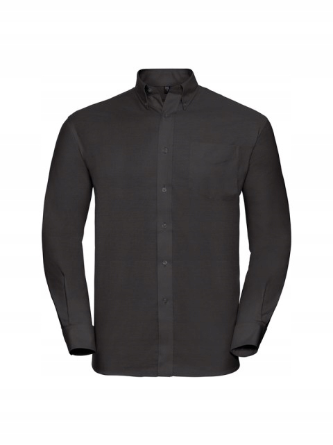 Pánská košile s dlouhým rukávem Oxford Russell, černá, 4XL