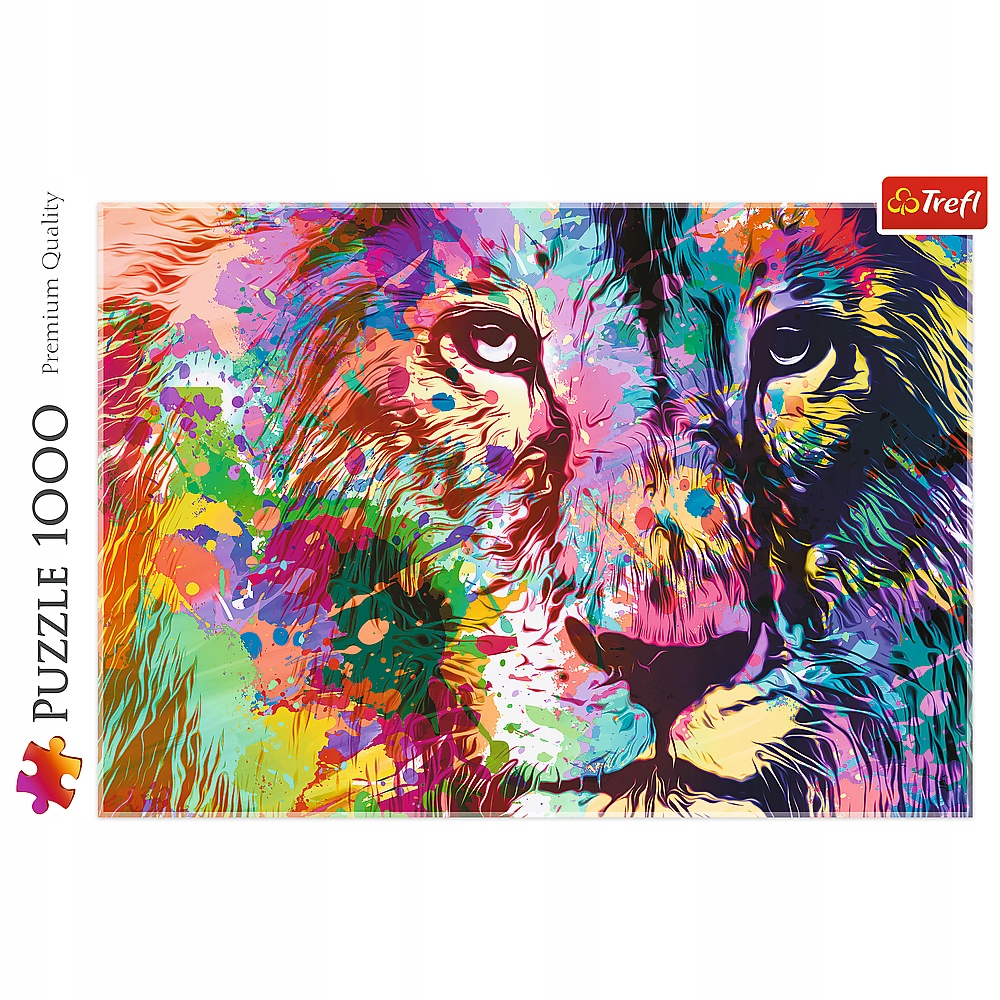 PUZZLE 1000 UKŁADANKA ZWIERZĘTA KOT KOLOROWY LEW 12+ TREFL Kod producenta GXP-830351