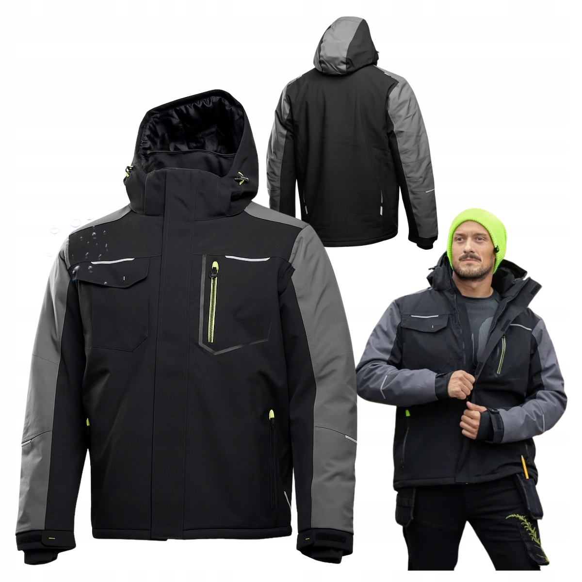 Pánská Zimní Bunda , zateplená, přechodná, s kapucí , nepromokavá