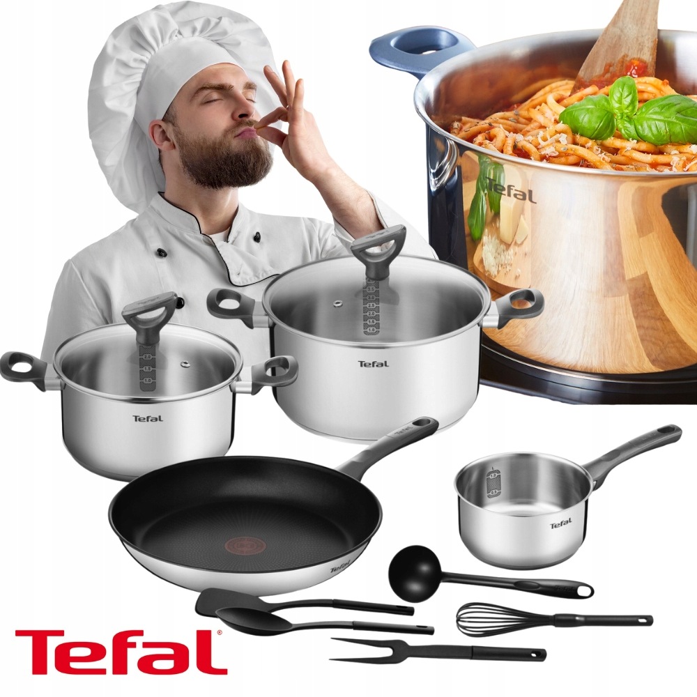 Veľká súprava hrncov s príslušenstvom Tefal nerezová oceľ Indukcia
