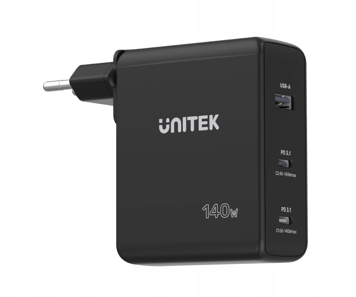 Ładowarka sieciowa Unitek GaN 2xUSB-C 1xUSB-A 140W