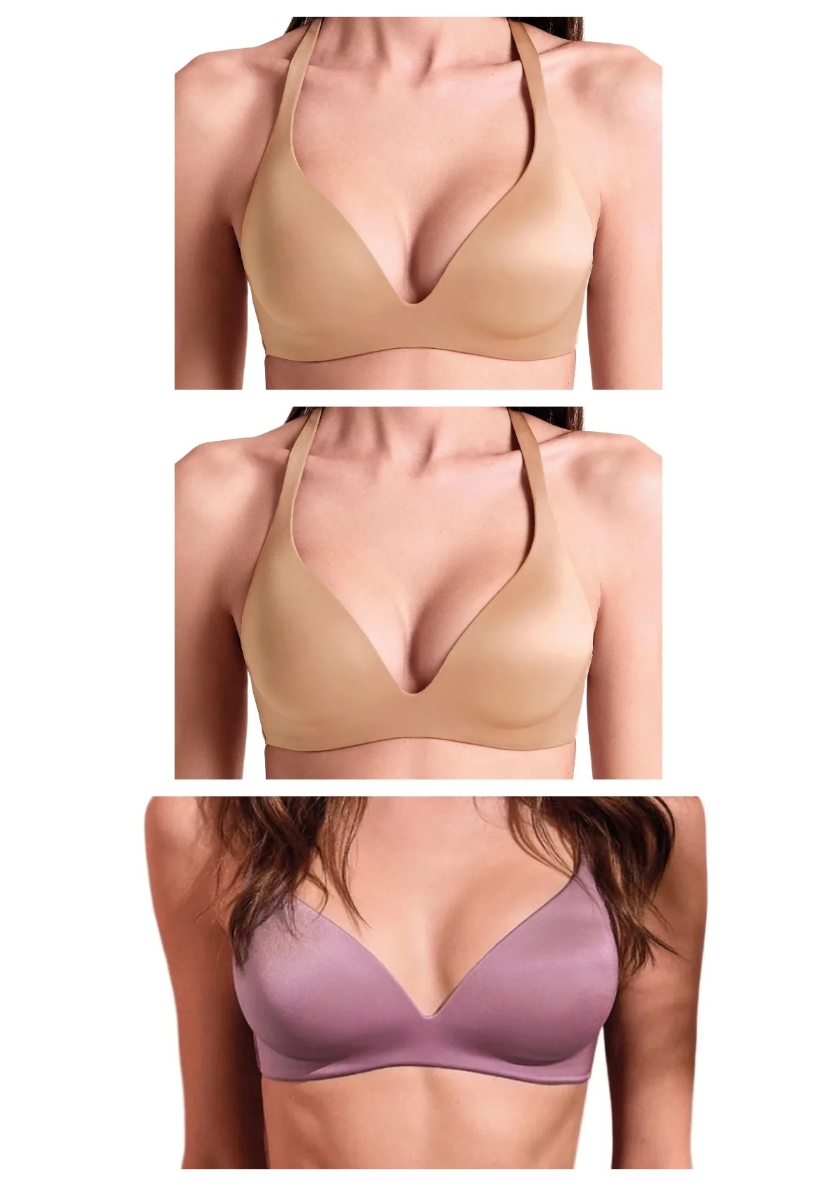 Lormar Shine podprsenka 3 ks 2x zlatá růžová 70B