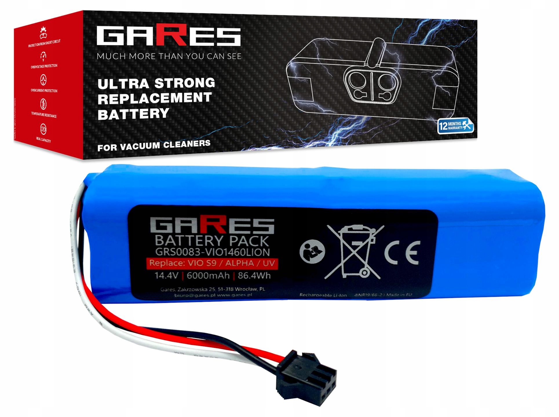 Akumulátor Gares pro Xclea H30 Plus 14,4V 6,0Ah