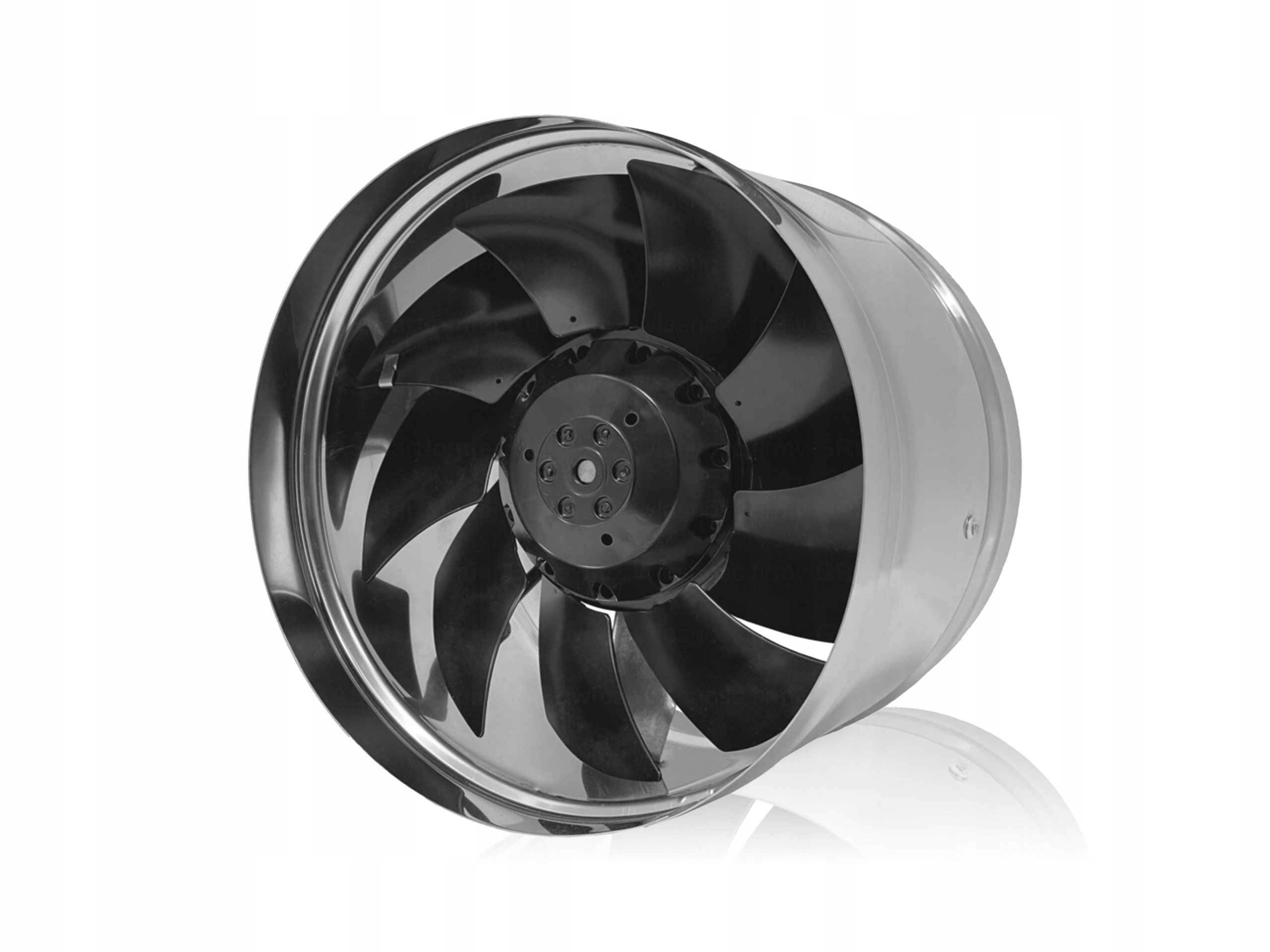 Kanálový ventilátor kovová turbína 885 m³/h, prívodný, odvodný 200 mm 70°C
