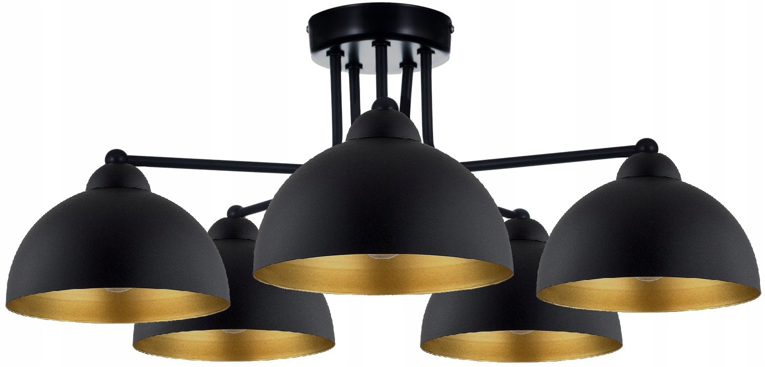 Lampa Wisząca Zwis Sufitowa Plafon Azur Półkula Kopuła Czarno-Złota