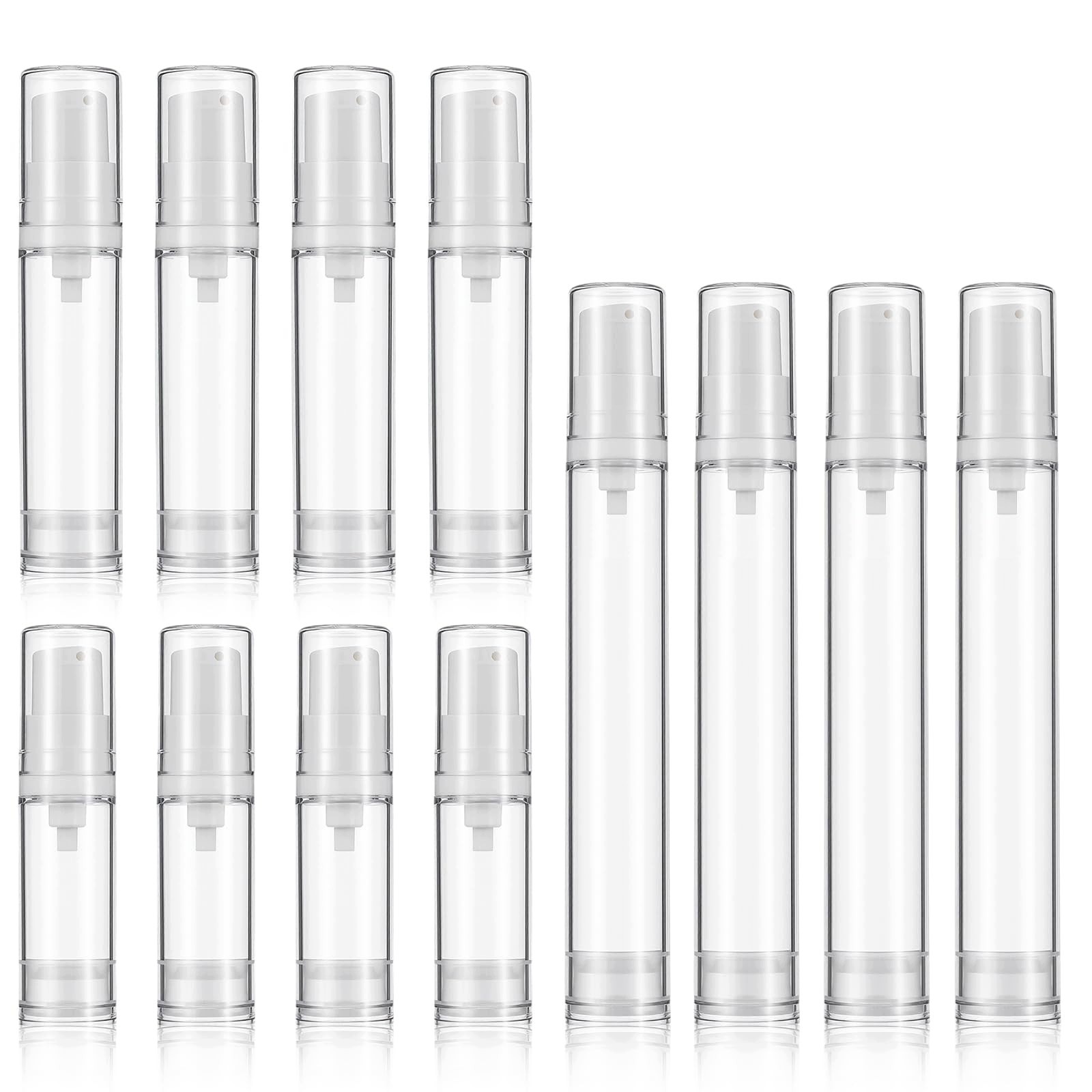 Flakon Airless Bezvzduchová Pumpa 12 Ks Průhledný 5 10 15 ML Sada