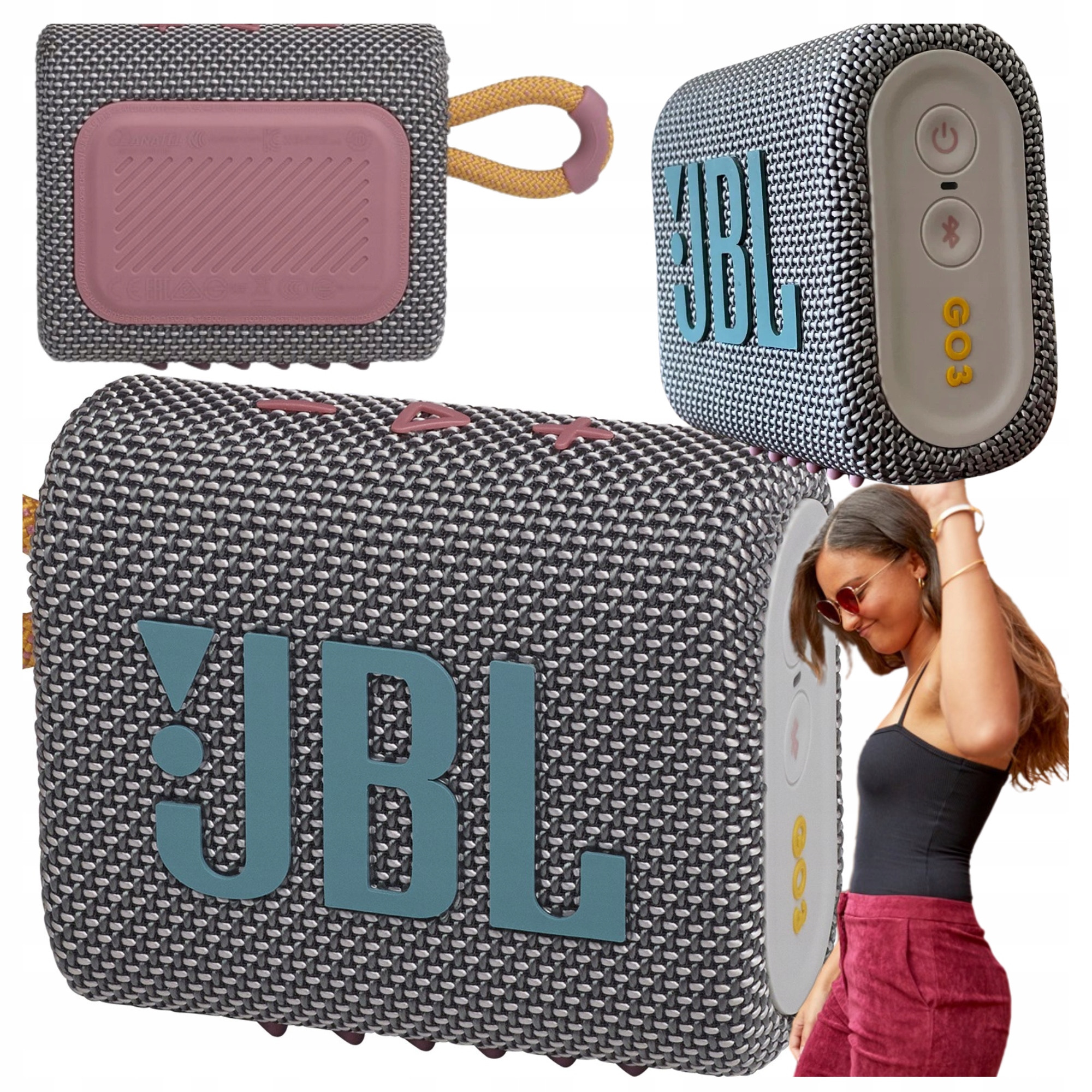 Přenosný reproduktor Jbl Go 3 Eco Šedo-růžový 4,2 W