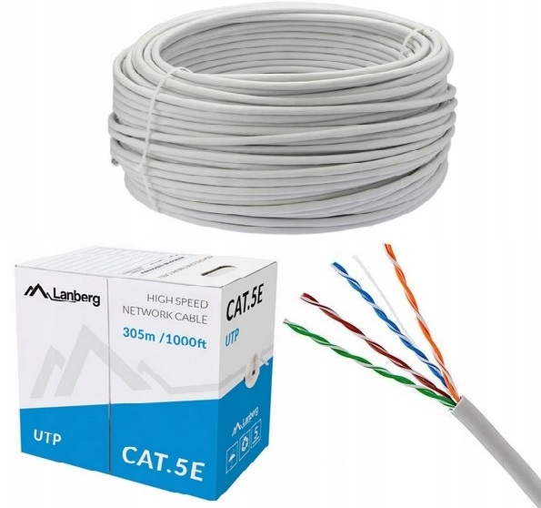 

Kabel Sieciowy Lan Utp Kat 5E 305m Skrętka Lanberg