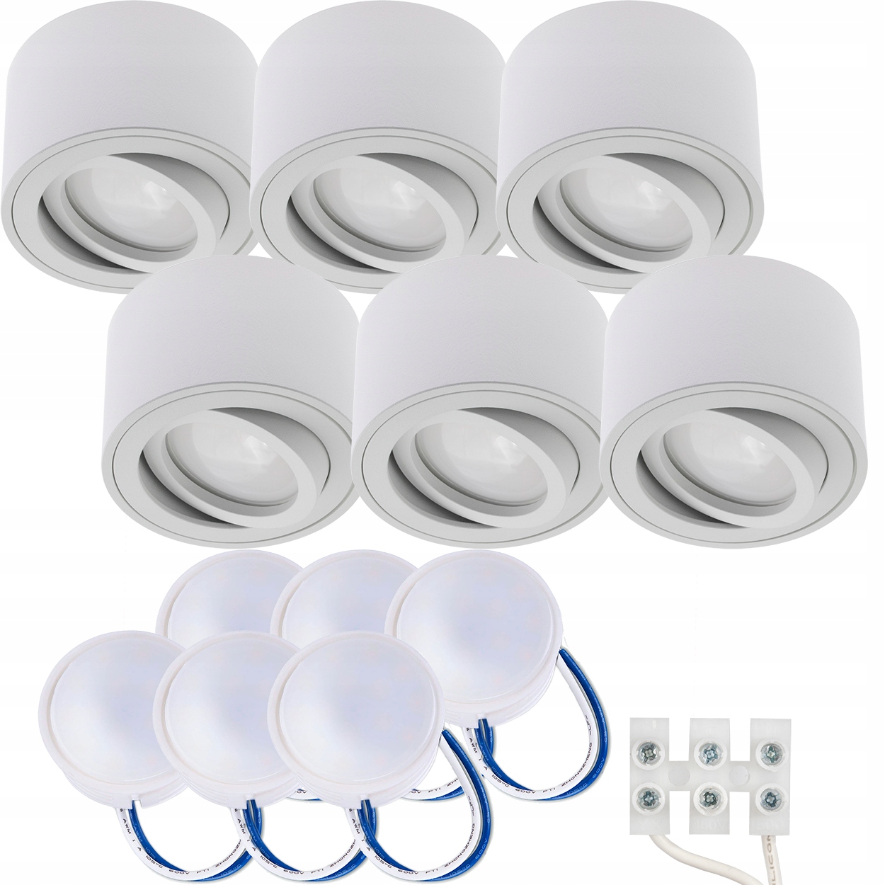 6x Oprawa Natynkowa HALOGENOWA TUBA LED + LED 5W