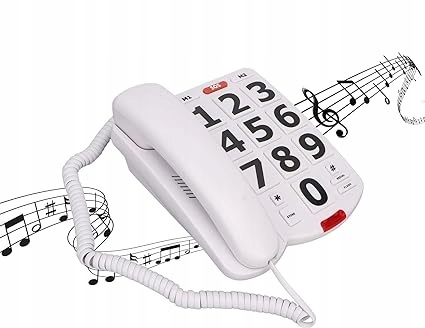 Telefon dla Seniora i Starszych z dużymi przyciskami stacjonarny Alarm