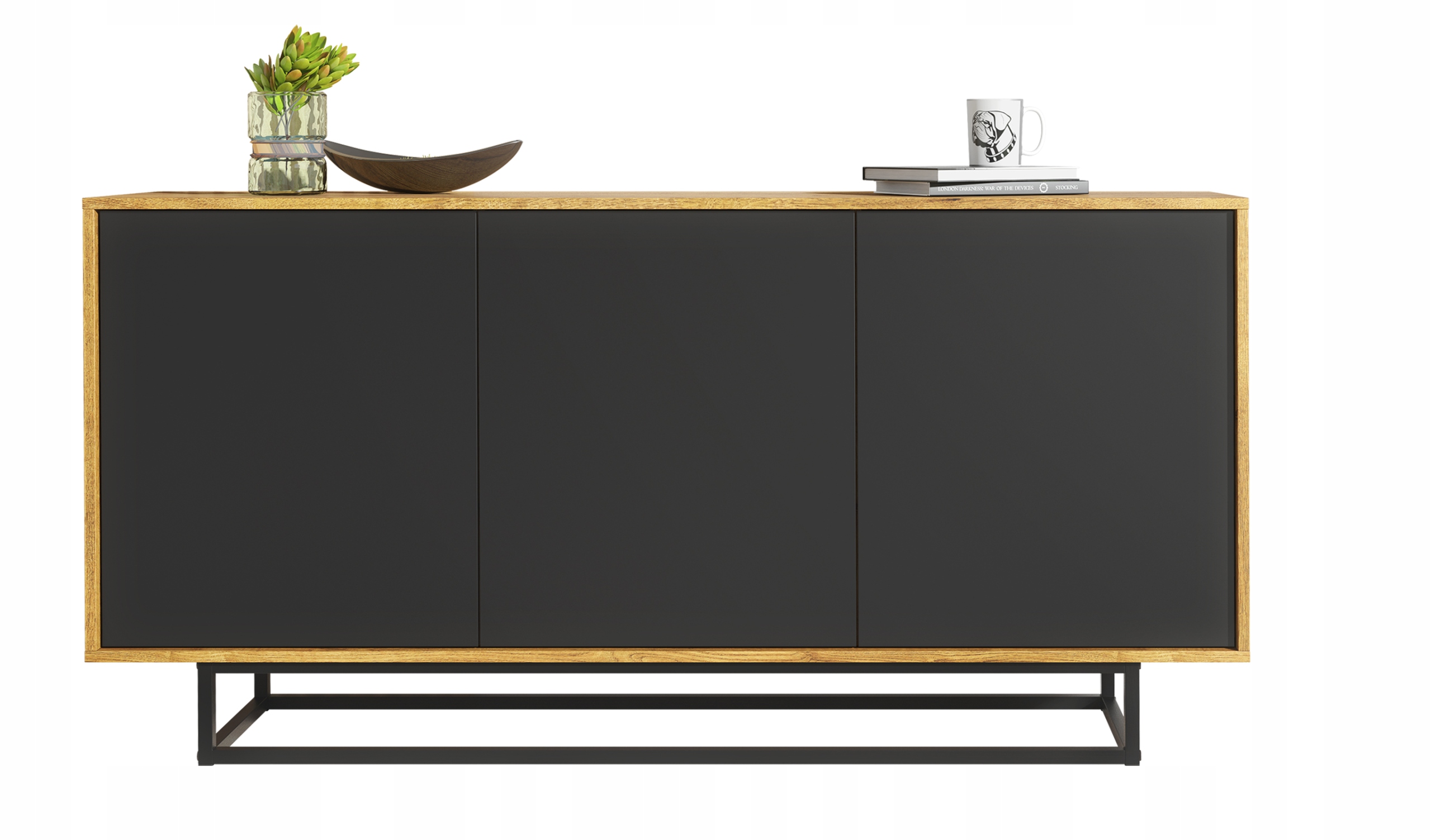 

Komoda Stolik Szafka Loft Retro Dąb/czarny LFT102