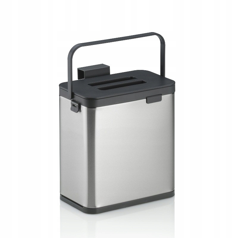 Levně Odpadkový koš na bio odpad Plata nerez matná stříbrná 20,5x13,0x21,0cm 2,1l